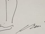 drawing of a person ' s feet with a pair of shoes in the foreground