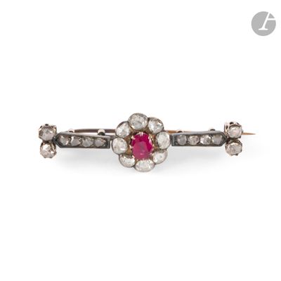 an antique ruby and diamond broochle