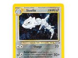 a close up of a pokemon card on a white surface