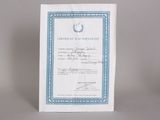 an image of a certificate with a blue border on a white background