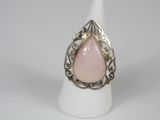 sterling silver ring with pink opalite stone