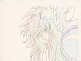 drawing of a woman with long hair and a sword in her hand