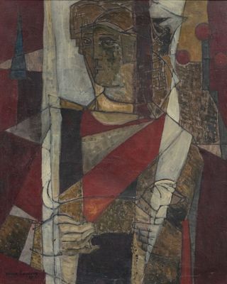 an image of a painting of a man with a sword in his hand