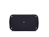 a black leather purse with rivets and rivets on the front