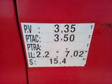a sticker on the door of a red truck
