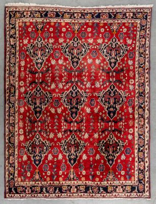 Tapis oriental fait à la main, Mashad (214 x 161 cm).