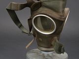 a gas mask that is sitting on top of a table