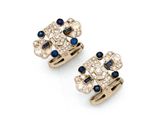 paire de boucles d'oreilles manchette en saphir et diamants