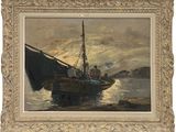 an image of a painting of a boat on a body of water