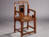 an image of a wooden chair sitting on top of a gray floor