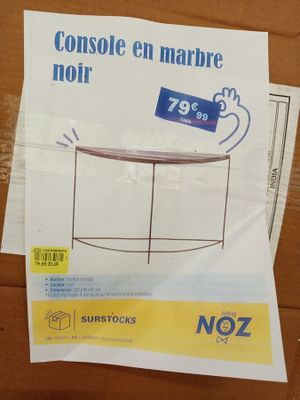 Lot de 4 consoles en marbre noir - 120x30x80cm