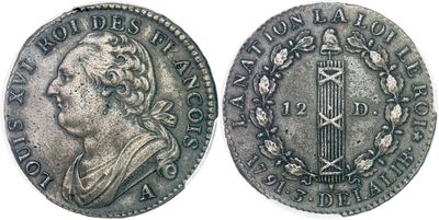 une pièce d'argent portant l'image d'un homme
