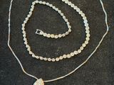 necklace and earring set with swarovs and crystal stones