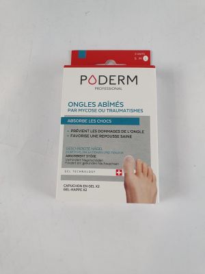 the packaging of a pair of toe gels on a white surface
