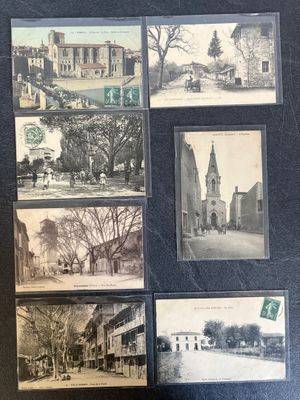 an old black and white photo of a bunch of old photos