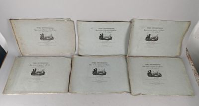 six old books sitting on top of each other on a table