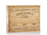 a wooden box with a wine bottle inside of it
