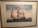 une image d'un tableau représentant un voilier dans l'eau