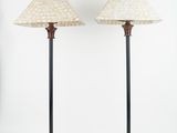 pair of table lamps with mother of pearl lampshads