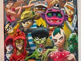 la couverture d'une bande dessinée sur laquelle figurent plusieurs personnages de dessins animés