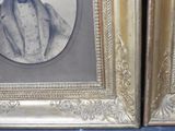 two framed pictures of a man in a tuxedo and a man in a bow tie