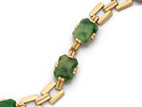 un bracelet à maillons en jade vert et or