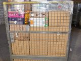 a cart full of boxes and boxes in a warehouse