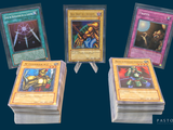 several cards are stacked on top of each other on a table