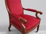une vieille chaise recouverte de tissu rouge, recouverte de tissu rouge, recouverte de tissu rouge, recouverte de tissu rouge, recouverte de tissu rouge