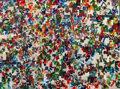 an image of a painting of many different colors and shapes