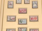 framed picture of a collection of stamps with portraits of people on them