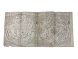 an old map of the world is shown on a white surface