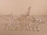 a table with a lot of glass items on it