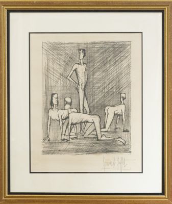 un dessin en noir et blanc représentant un homme debout devant un groupe de personnes