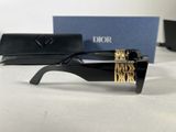 christian dior black sunglasses with gold chain detail