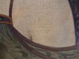 a picture of a painting of a woman in a boat