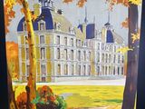 affiche vintage du château de La Loie, à Cheverny, en France