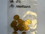 un petit sachet de pièces d'or sur lequel est apposée une étiquette indiquant le prix