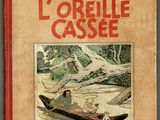un vieux livre avec une image représentant deux enfants dans un canoë