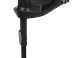 a close up of a black car seat on a white background