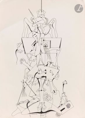 une image d'un dessin en noir et blanc d'un groupe de personnes