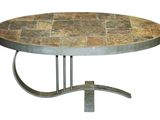an image of a round table with a marble top