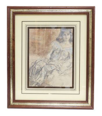 École du XXe siècle. Portrait de femme. - Photo 1