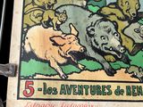 an old book with a picture of animals on it