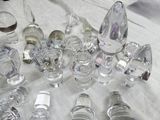 a lot of glass items that are on a table