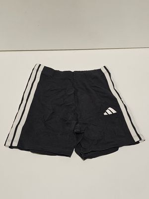 black adidas shorts with white stripes on the side