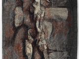 une image représentant un dessin d'un homme à cheval