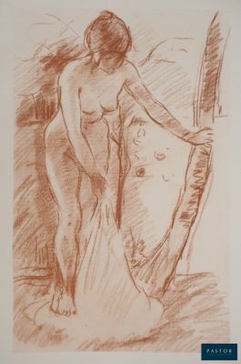 une image représentant le dessin d'une femme debout près d'un arbre