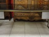 a table with a glass top in a room