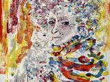 an image of a painting of a woman in a colorful dress